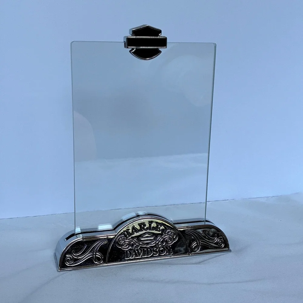 Harley-Davidson Picture Frame Chrome Bar Shield Logo Base Biker Motorcycle
